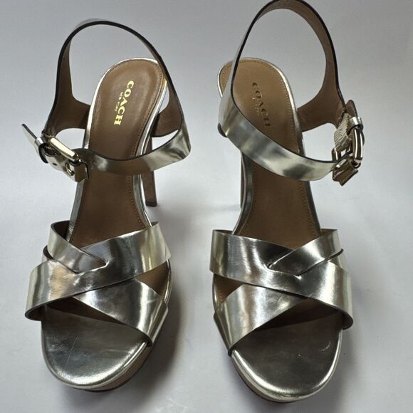 Coach Dani Q1862 Gold Metallic Women's SZ 8 Stiletto - Picture 1 of 11